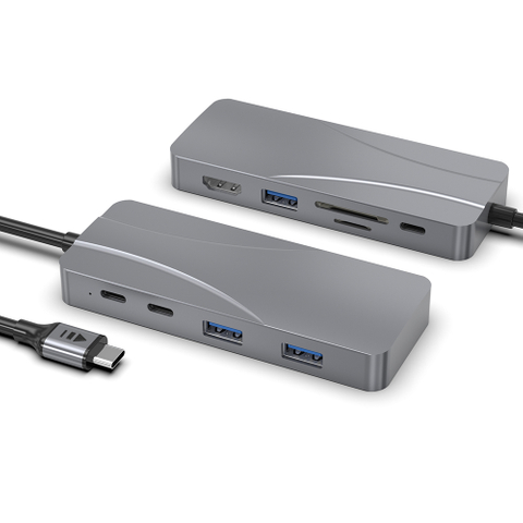 OEM Aluminum Multi Function SD TF Card Reader OTG Adapter Charger Usb Type C Hub 9 in 1 Usb PD Hub for MacBook