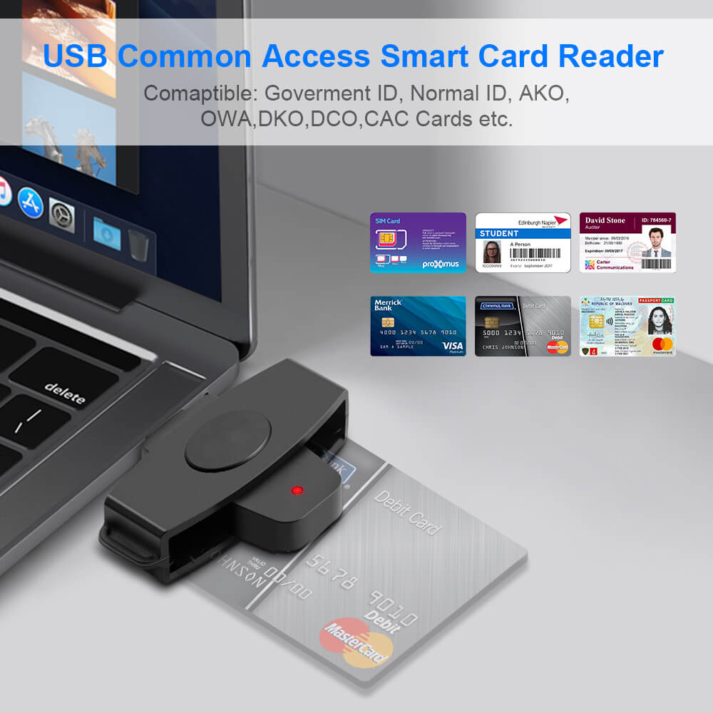 ISO 7816 Credit Card Reader Chip Card Reader USB Smart Card Reader for Laptop