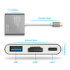 Aluminium Type C Male to USB 3.0 + type C + HDMI Female Adapter to USB 3.0 USB C Multiport Charger Adapter Cable for Macbook