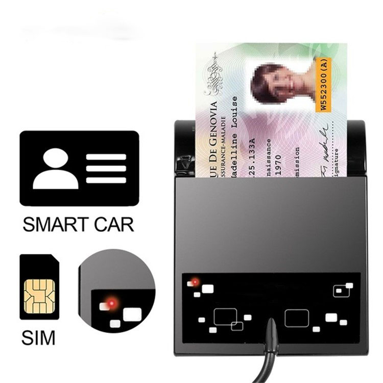 Factory OEM high speed USB Smart Card Reader ISO-7816 Credit Card Reader with SIM card Adapter
