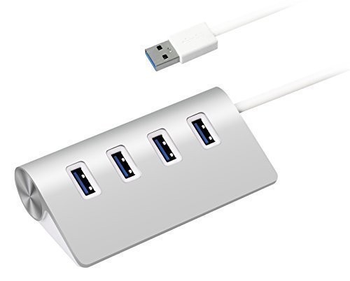 Aluminium 4 Ports Usb3.0 Power Hub for Macbook Adapter 4 Ports USB3.0 Hub 5Gbps Extender for Laptop 4 in 1 Portable Aluminum Extension Connector USB Hub