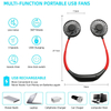 Hands Free USB Rechargeable Personal Wearable Neckband Fan Battery Operated Portable Hanging Neck Sports Fan