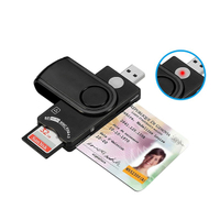Factory Manufacturer ID/IC Smart Card Reader with SD TF And Sim Card Reader ATM EMV USB Credit Smart Card Reader / CAC Common Access Card Reader with SD /TF / Sim Card 