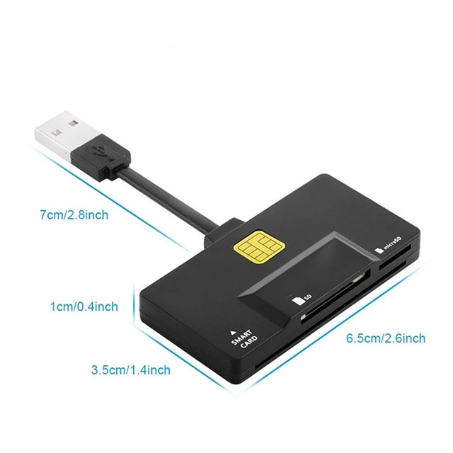  multi-function portable smart memory card reader with 7cm USB cable computer accessories
