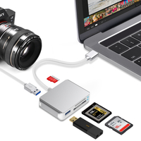 Hot Selling All in 1 USB 3.0 Hub Card Reader Adapter TF XQD SD Card Reader