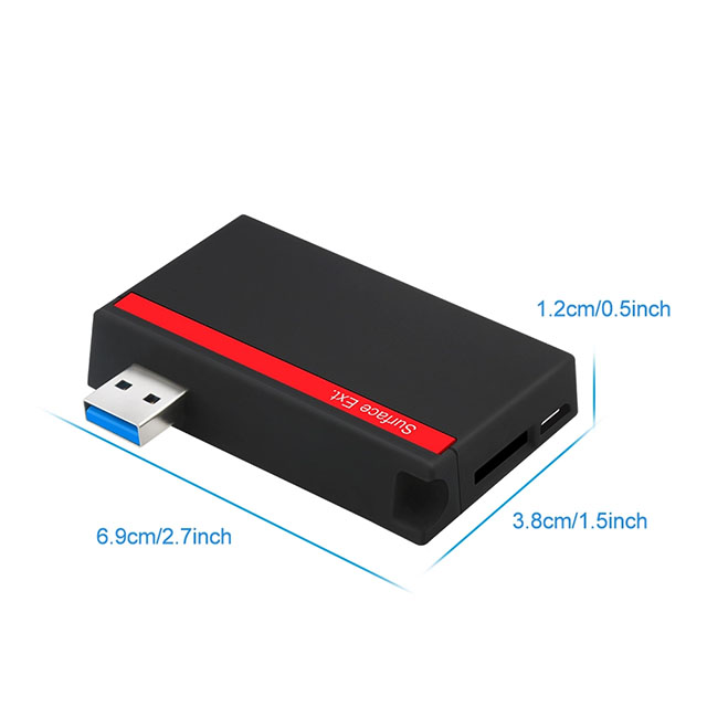  USB 3.0 HUB Adapter with TF/SD Card Reader for Microsoft Surface Pro3