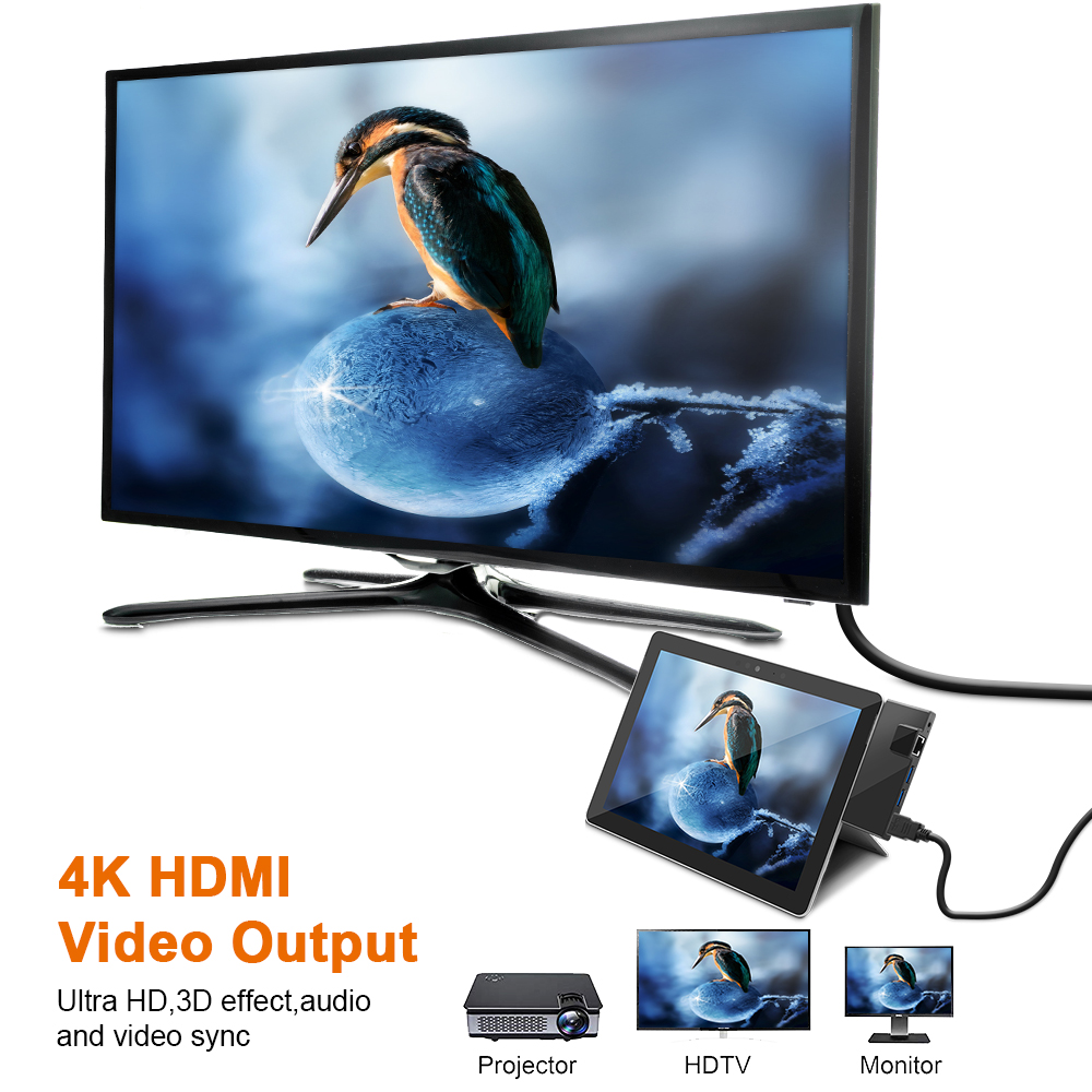 5 Ports USB To HDMI Hub Multi Ports Ethernet RJ45 Audio USB 3.0 Hub 4K30HZ HDMI Surface Go Hub