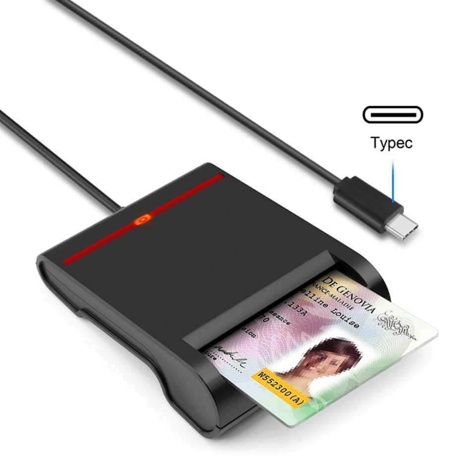 Top Selling USB Type C ATM Smart Credit Card Reader with SIM Card Adapter
