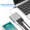 Aluminium Type C Male to USB 3.0 + type C + HDMI Female Adapter to USB 3.0 USB C Multiport Charger Adapter Cable for Macbook