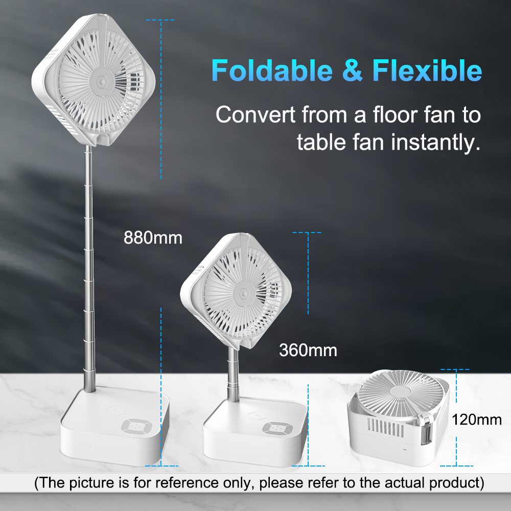 Home Electrical USB Rechargeable Portable Table Fan Humidifier Retractable Folding Floor Stand Fan