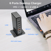 Allkei 6 Port 58W QC 3.0 Type C PD 20W USB Fast Charger Travel Adapter Mobile Phone Wall Charger