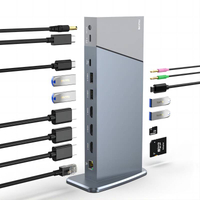 Desktop Multifunctional Displaylink Type C Docking Station Tripple Displays for Windows MAC Linux