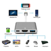 Aluminium Type C Male to USB 3.0 + type C + HDMI Female Adapter to USB 3.0 USB C Multiport Charger Adapter Cable for Macbook