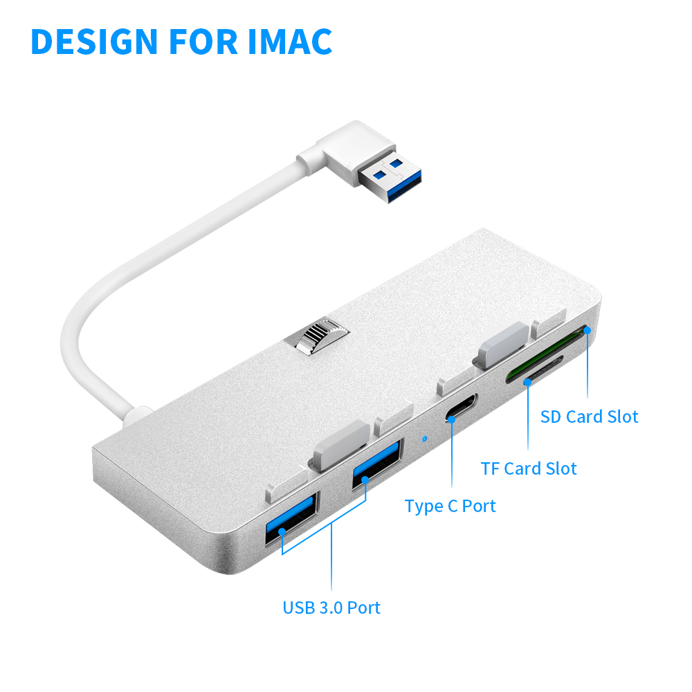 5 In 1 Usb Hub Multiport for Imac with Card Reader SD And TF And Type C Port Docking Adapter USB HUB
