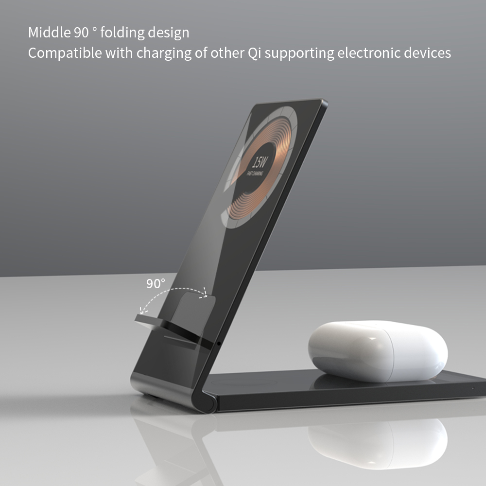 Allkei T05 Foldable Magnetic Desktop 3-in-1 Wireless Charger